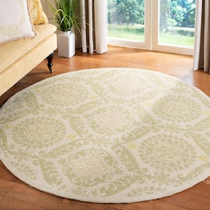 Chelsea Beige/Green 6 ft. x 6 ft. Round Floral Area Rug