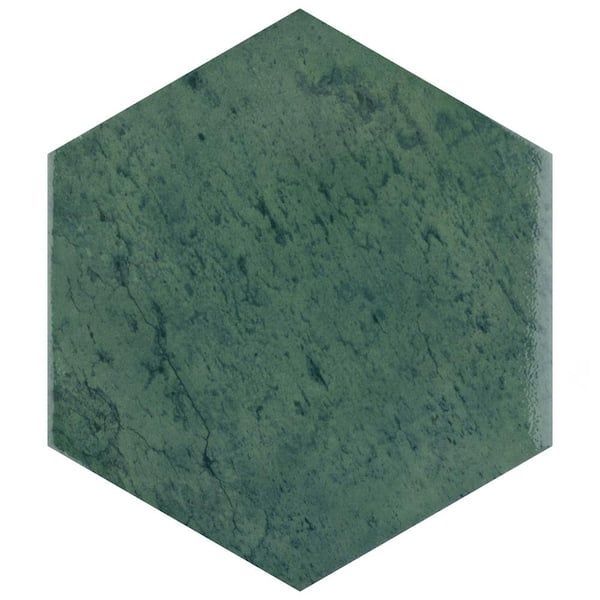mero  Merola Tile Capri Hex Oliva 7 in. x 8 in. Porcelain Floor and Wall