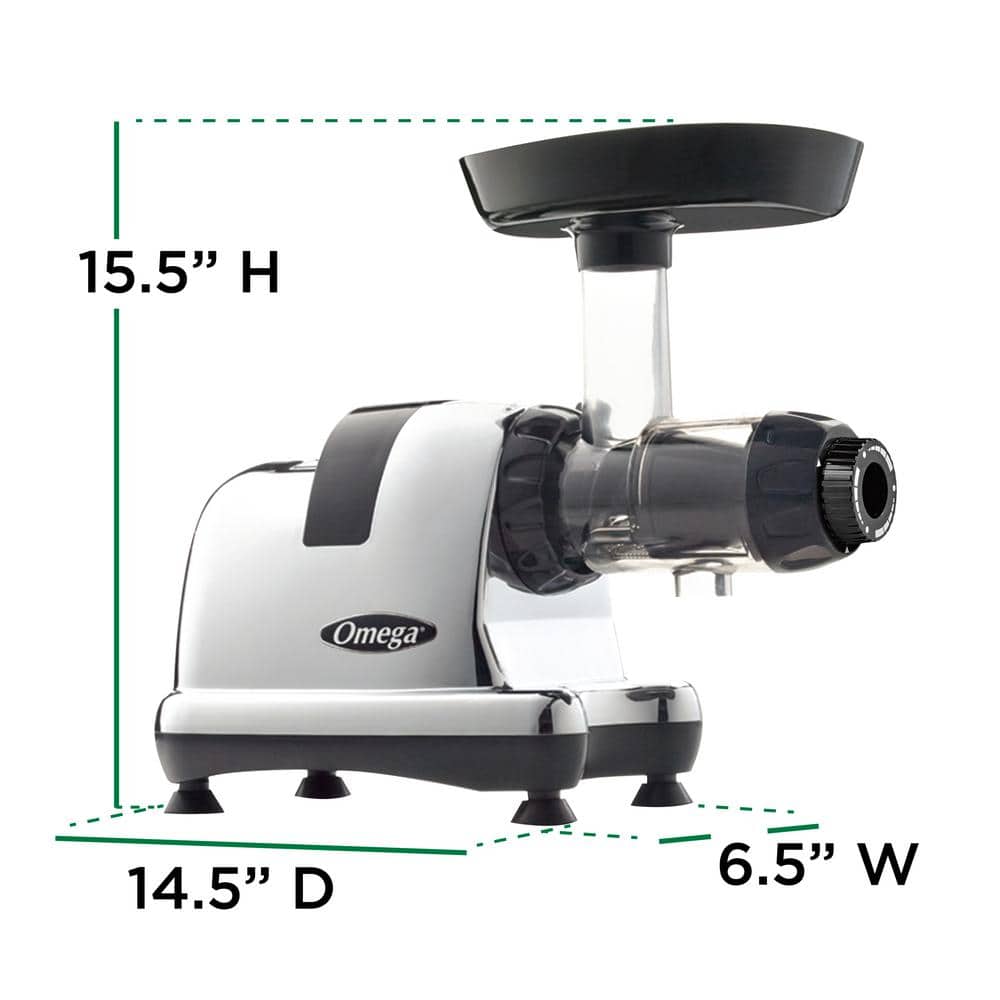 Omega  200-Watt Cold Press Chrome J8006HDC Slow Masticating Juicer - 2