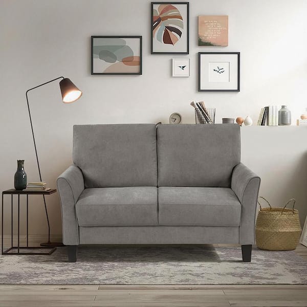 Tesoro 56 in. W Chocolate Textured Fabric 2-Seat Loveseat
