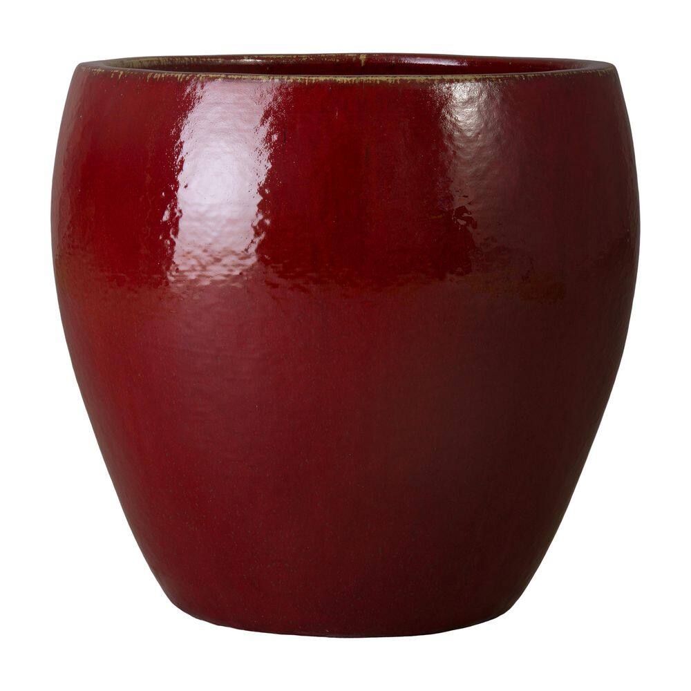 Ossal 24 in. Sierra Green Ceramic Round Planter (24 in. D x 23.5 in. H) High-Fire Treatment with Drainage Hole price history on PriceWatchPro