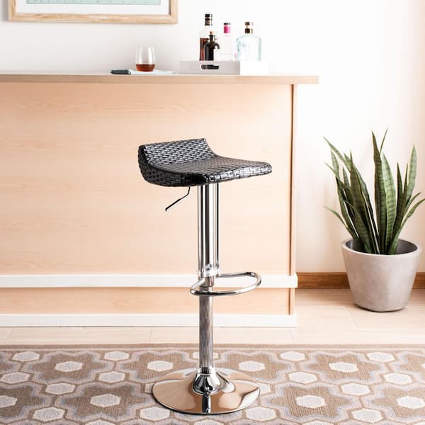 Juji Black/Chrome Adjustable Height Bar Stool