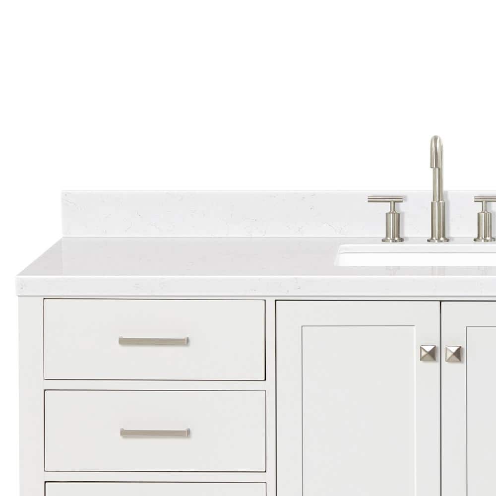 Cambridge 66" White Hardwood Freestanding Single Basin Vanity