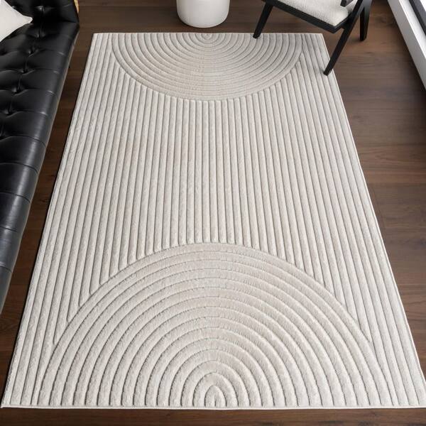 Zia Geometric Cream 7 ft. x 9 ft. Outdoor Area Rug