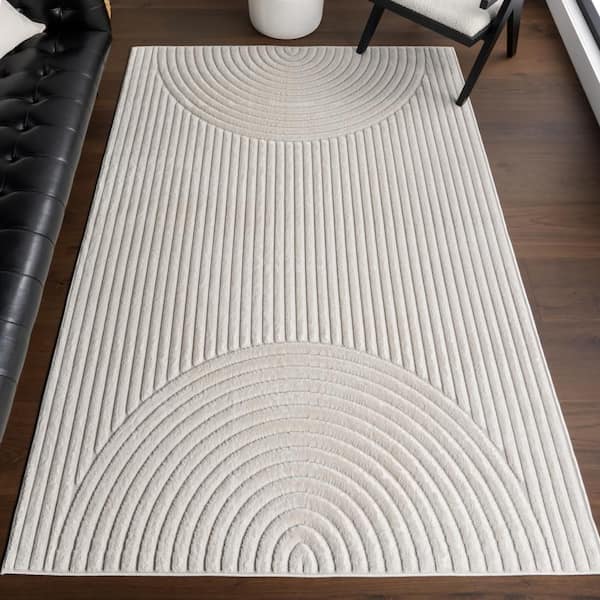 Zia Geometric Cream 8 ft. x 10 ft. Outdoor Area Rug