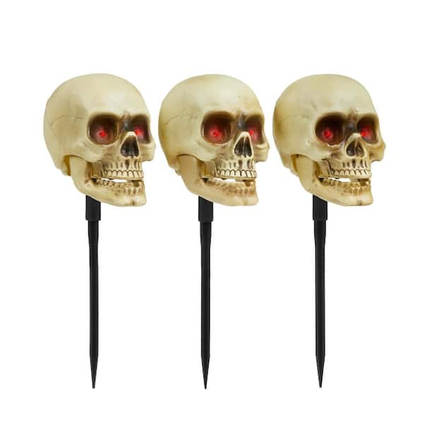 Home Accents Holiday 16 In Animated Led Skeleton Halloween Pathway Markers 3 Pack 21rt3282125xy The Home Depot