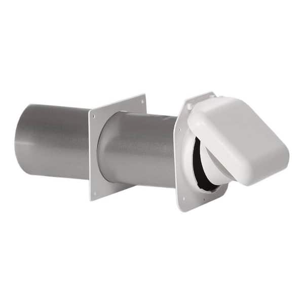NO-PEST VENT 4 in. Low Profile Dual Door Wall Vent in White