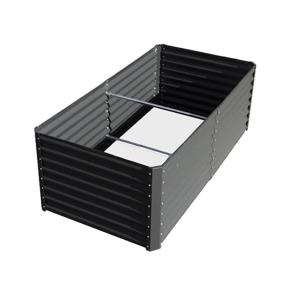 Unbranded 6 ft. x 3 ft. x 2 ft. Metal Rectangular Galvanized Raised Garden Bed in Gray