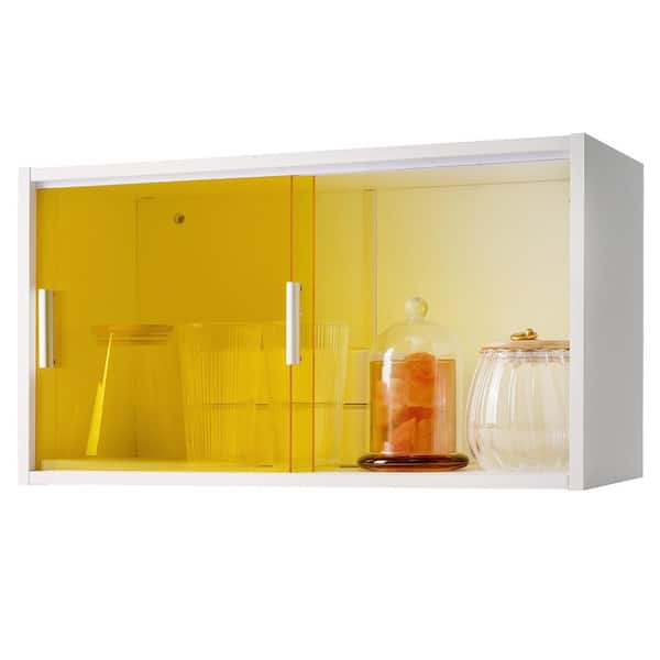 Peatuk Wall Mount Bathroom Storage 9.3 in. W x 12 in. H x 21.3 in. D, White Over the Toilet Storage with Doors