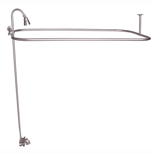 Barclay Products Metal Lever 2 Handle Claw Foot Tub Faucet With Riser Showerhead And 48 In 