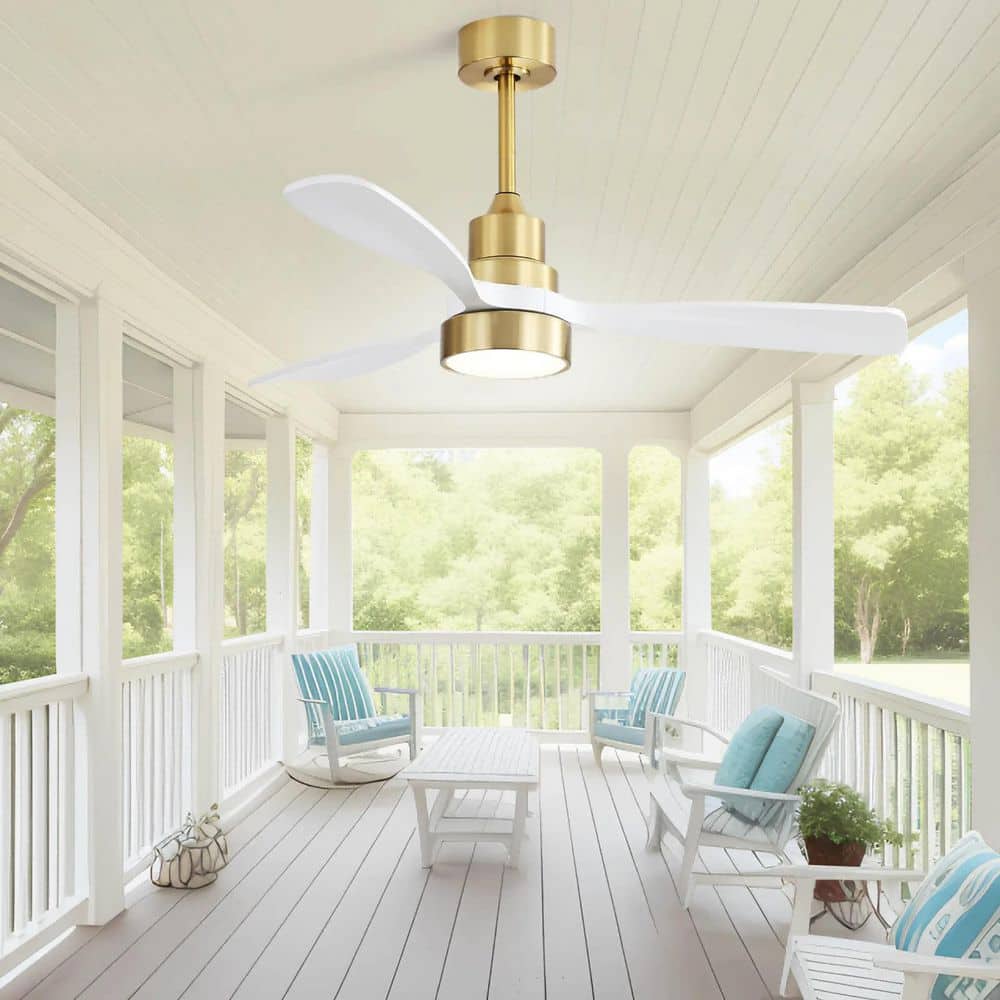 48 in. Indoor Gold Ceiling Fan with Light, 3 Wood Blades, Reversible DC Motor, 18-Watt 3 Colors Adjustable and Remote price history on PriceWatchPro