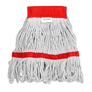5 in. Head and Tail Bands Loop End 16 oz. Cotton Replacement Mop Head Refill, Red (3-Pack)