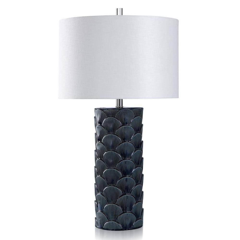 StyleCraft Lalita 31.5 in. Shell Navy Lamp L331338DS - The Home Depot