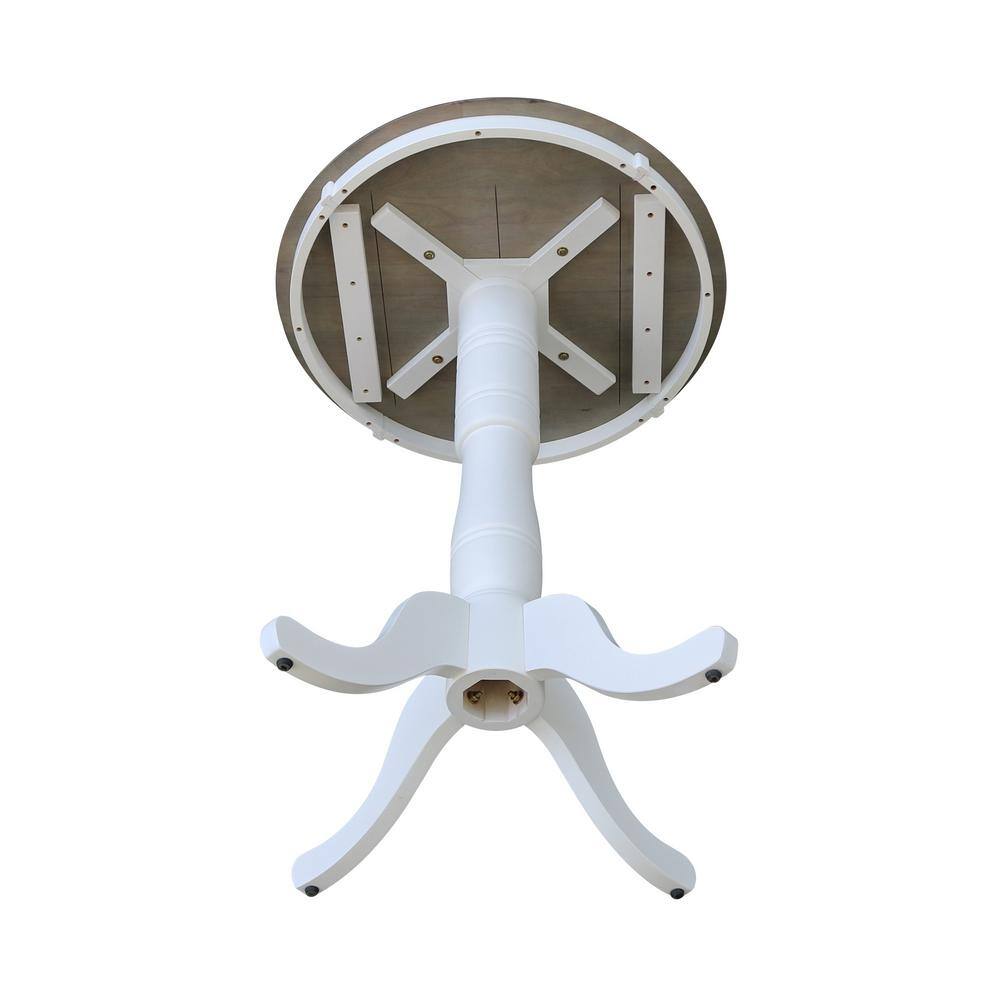 Heather Gray & White Round Extendable Bar Height Table