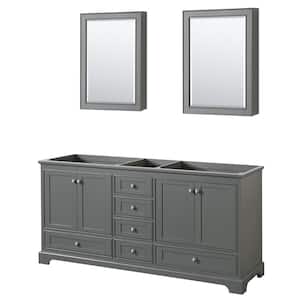 Deborah 71 in. W x 21.5 in. D Vanity Cabinet with Medicine Cabinets in Dark Gray