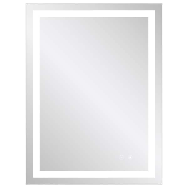 VENETIO 24 in. W x 32 in. H Rectangular Frameless Anti-Fog LED Wall Bathroom Vanity Mirror