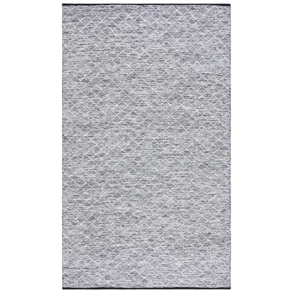 Ebony Black and Ivory Wool 6' x 9' Handmade Reversible Area Rug