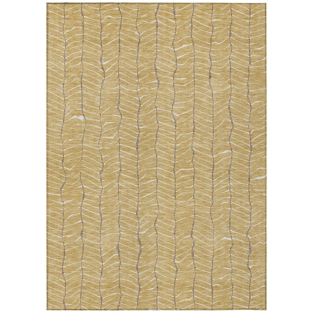 Chantille Machine Washable Indoor/Outdoor Abstract ACN3038 Gold 5 ft. x 7 ft. 6 in. Area Rug price history on PriceWatchPro