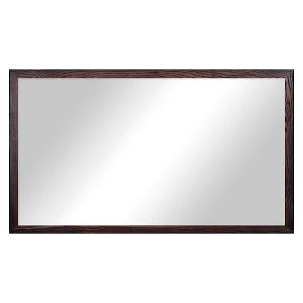 2 in Black Cherry Frame (30 in. W x 41 in. H) Oak Hardwood Rectangle Wall Mirror