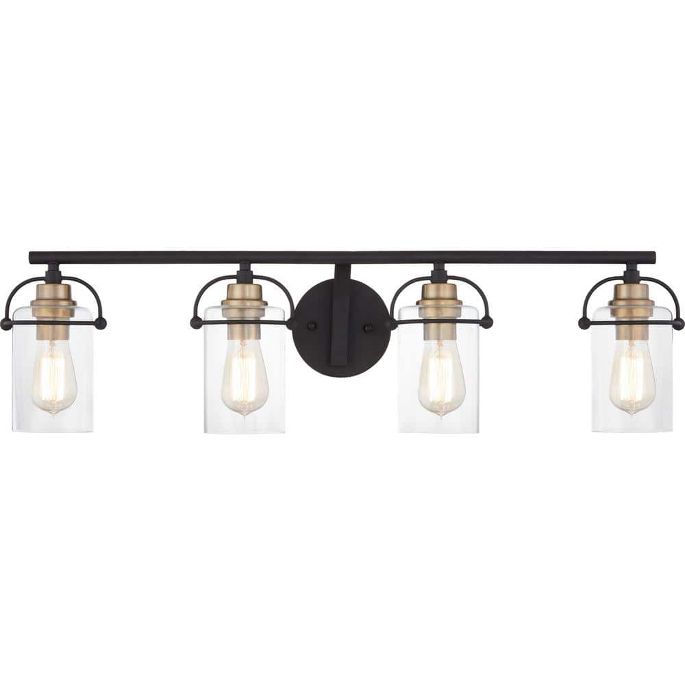 Emerson Matte Black Dimmable 4-Light Vanity Fixture
