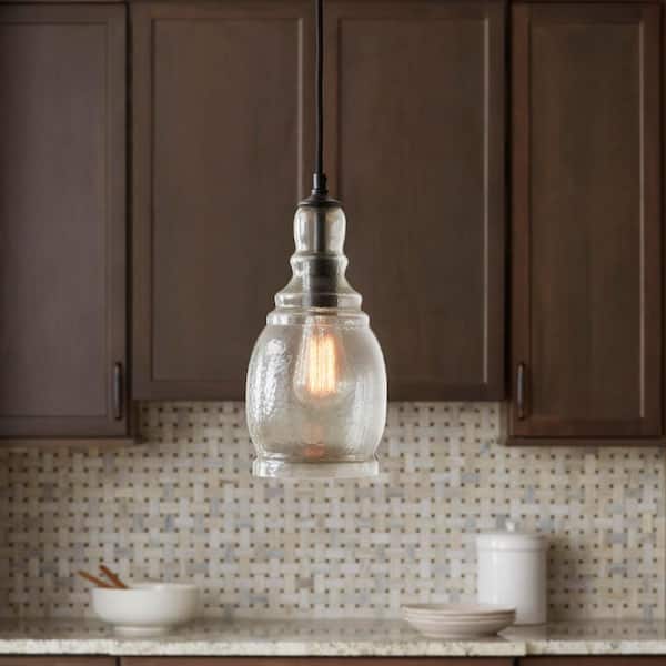 Gardiner 1-Light Black Mini Pendant with Smoke Tint Glass Shade