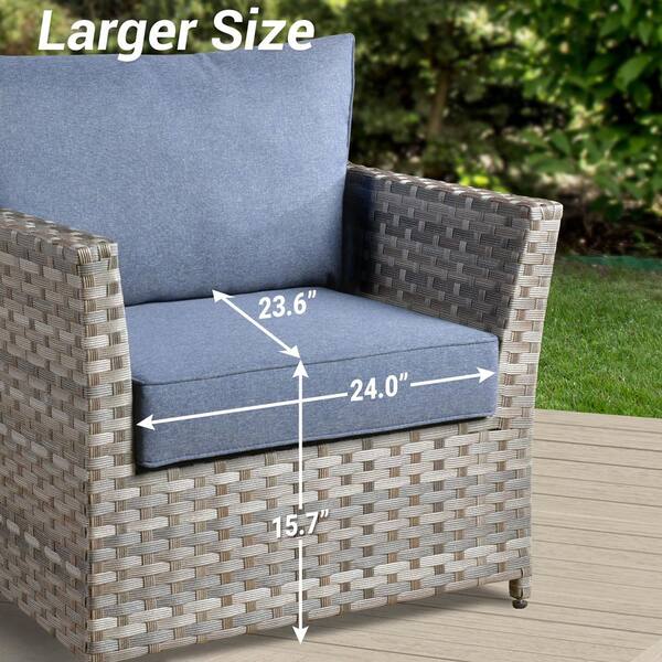XIZZI Rose 9-Pieces Wicker Patio Conversation Seating Sofa Set