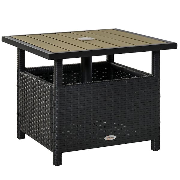 ITOPFOX Outdoor Patio Rattan Wicker Umbrella Side Table