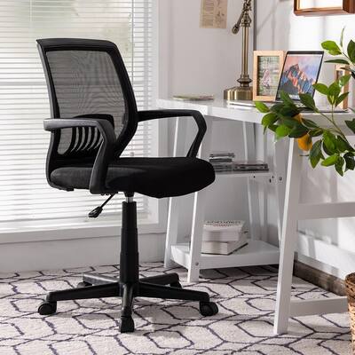 Black Fabric Ergonomic Chairs with Arms