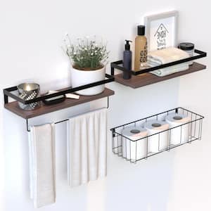 15.7 in. W x 5.7 in. D Brown Decorative Wall Shelf, Floating Shelves