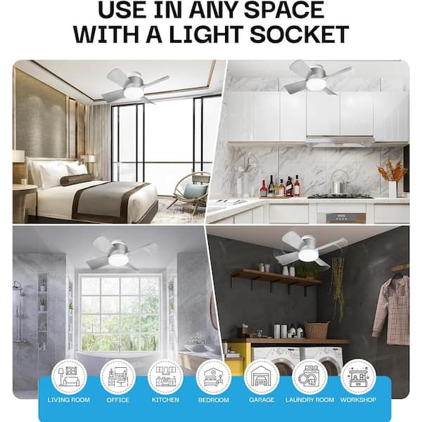 Bell Howell Socket Breeze Cool Light Deluxe With 2 Socket Extenders – Ceiling Fan With LED Lights And Remote Control, Replacement For Lightbulb - Bedroom, Kitchen, Living Room,1000 Lumens/5000 Kelvins - View #5