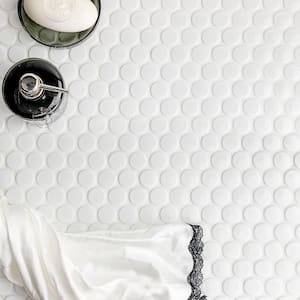 Joy White 12.32 in. x 12.99 in. Polished Ceramic Floor and Wall Mosaic Tile (1.11 Sq. Ft./Each)