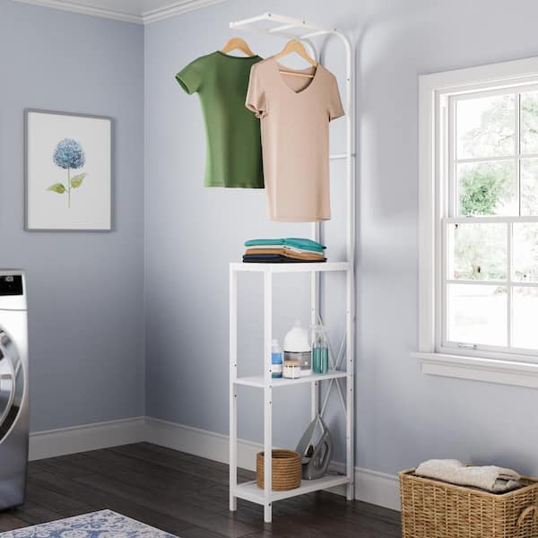 5-Tier Wood Over The Washer and Dryer Storage Shelf- Laundry Room  Organization Space Saving Laundry Drying Clothes Racks Heavy Duty  Adjustable Height Bathroom Shelf for Home Decor 