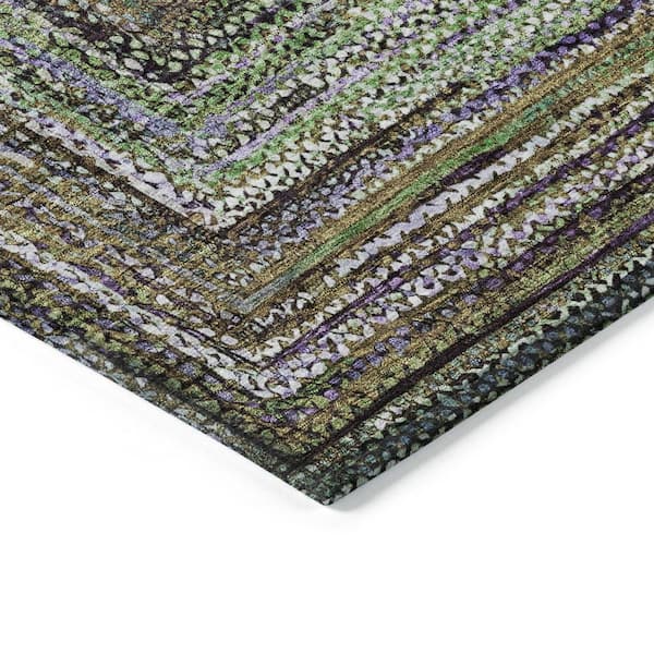 Chantille Machine Washable Indoor/Outdoor Abstract ACN1725 Olive 8 ft. x 10 ft. Area Rug