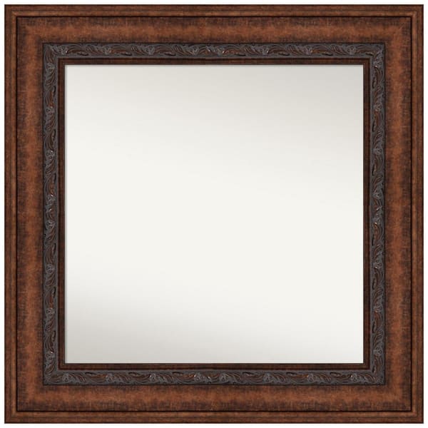 Amanti Art Decorative Bronze 35.5 in. W x 35.5 in. H Square Non-Beveled Framed Wall Mirror in Bronze