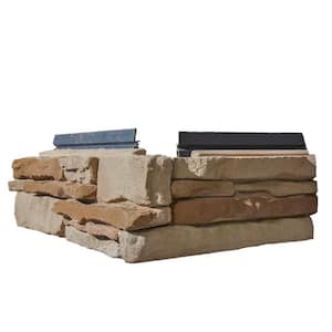 Easy Stack 5 in. x 12 in. to 19 in. Cortland No Mortar Concrete Ledge Stone Corner 1.6 lin. ft. Per Box