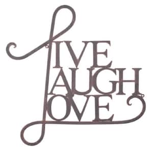 Live, Laugh, Love Metal Brown Decorative Sign Wall Art
