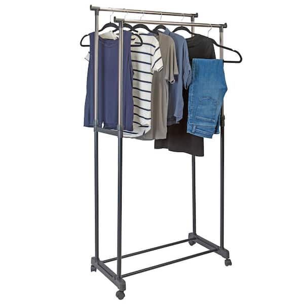  SONGMICS Clothes Rack with Wheels, 35.8 Inch Garment Rack, Clothing  Rack for Hanging Clothes, with Dense Mesh Storage Shelf, 110 lb Load  Capacity, 2 Brakes, Steel Frame, Black UHSR25BK : Home & Kitchen