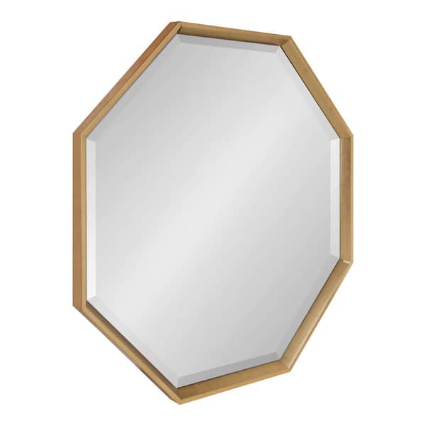 Kate and Laurel Medium Novelty Gold Beveled Glass Contemporary Mirror (31.5 in. H x 31.5 in. W)