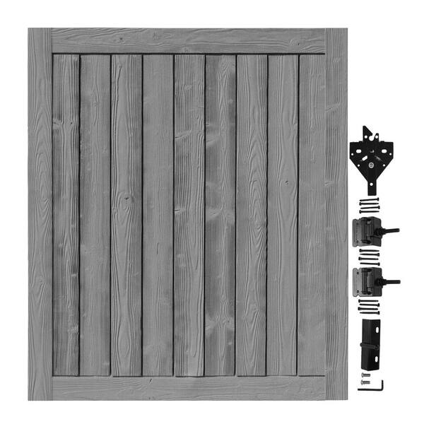 SimTek 5 ft. x 6 ft. Ashland Nantucket Gray Composite Privacy Fence Gate