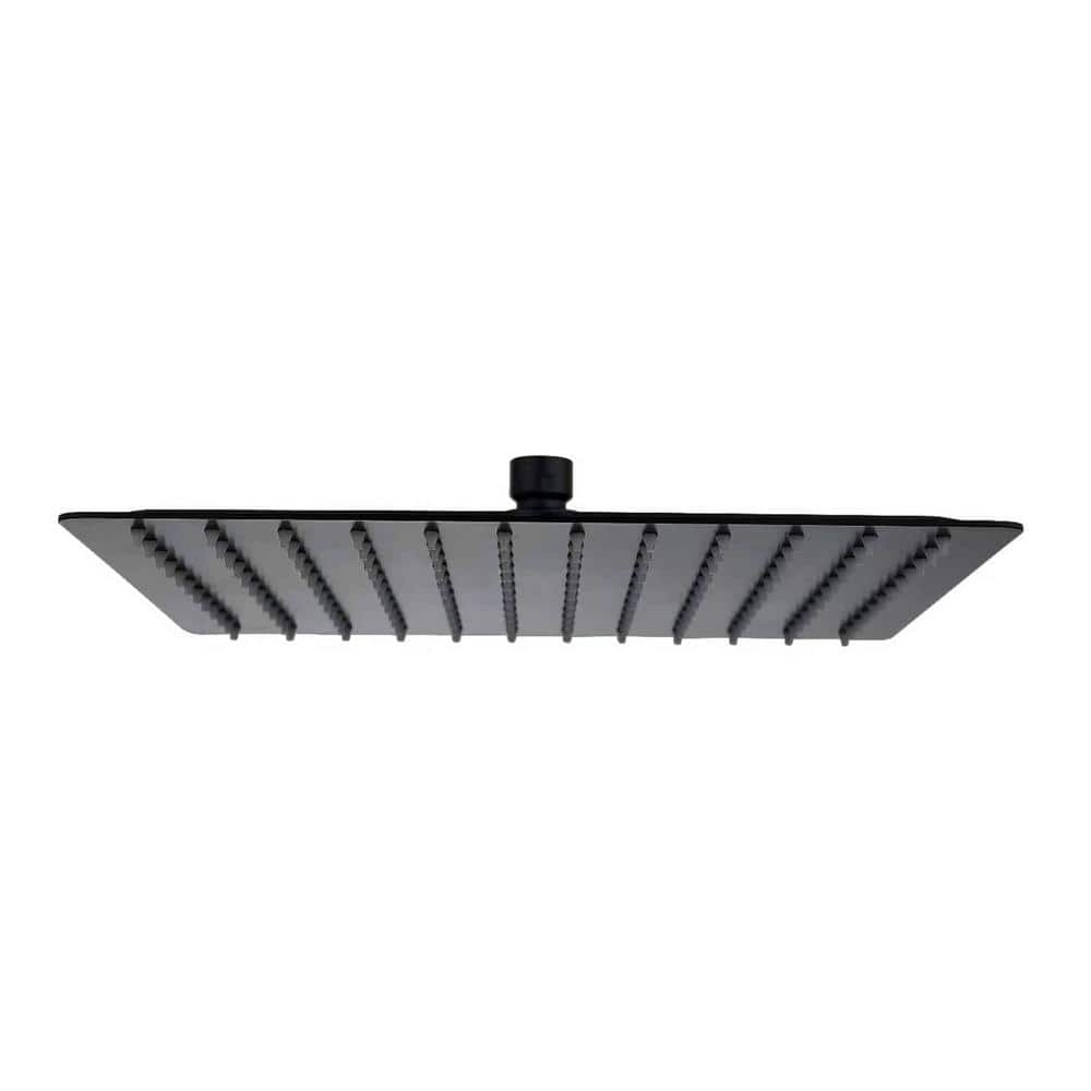 1-Spray Patterns with 1.8 GPM 12 in. Square Wall Mount Rain Fixed Shower Head in Matte Black price history on PriceWatchPro
