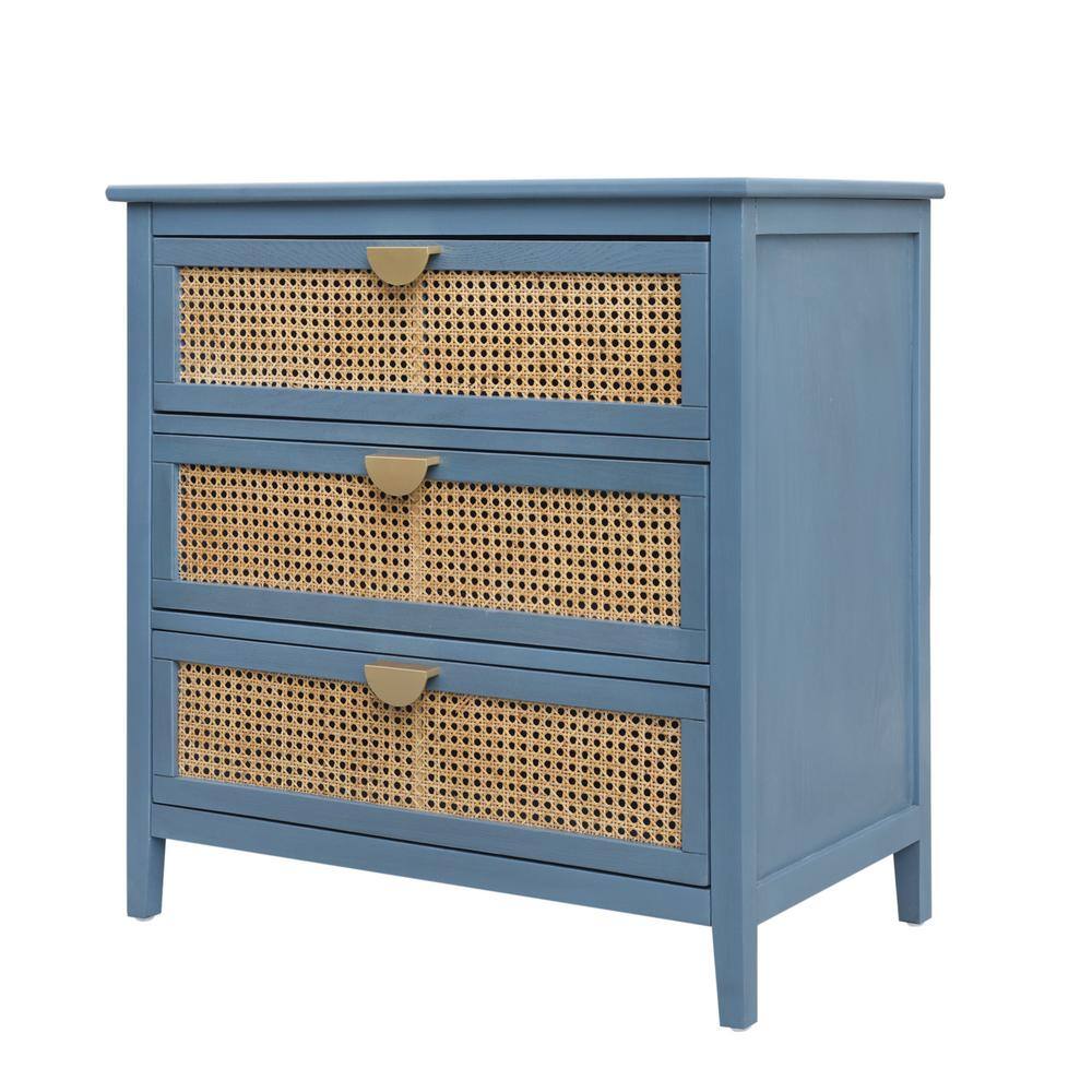 31.5 in. W x 14.97 in. D x 30.31 in. H Bathroom Blue Linen Cabinet