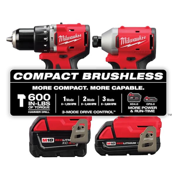 M18 18-Volt Lith-Ion Brushless Cordless Compact Hammer Drill/Impact Combo Kit w/2 Batteries & M18 FUEL SAWZALL