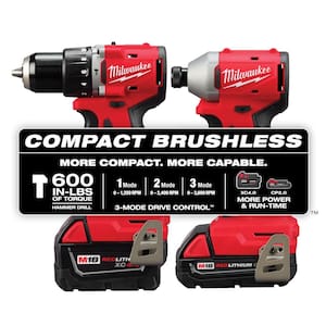 M18 18-Volt Lithium-Ion Brushless Cordless Compact Hammer Drill/Impact Combo Kit w/(2) Batteries & M18 FUEL Blower