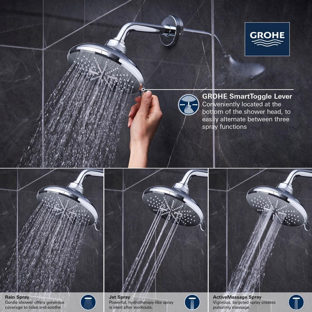 Hard Graphite Multi-Function Wall Mounted Shower Head