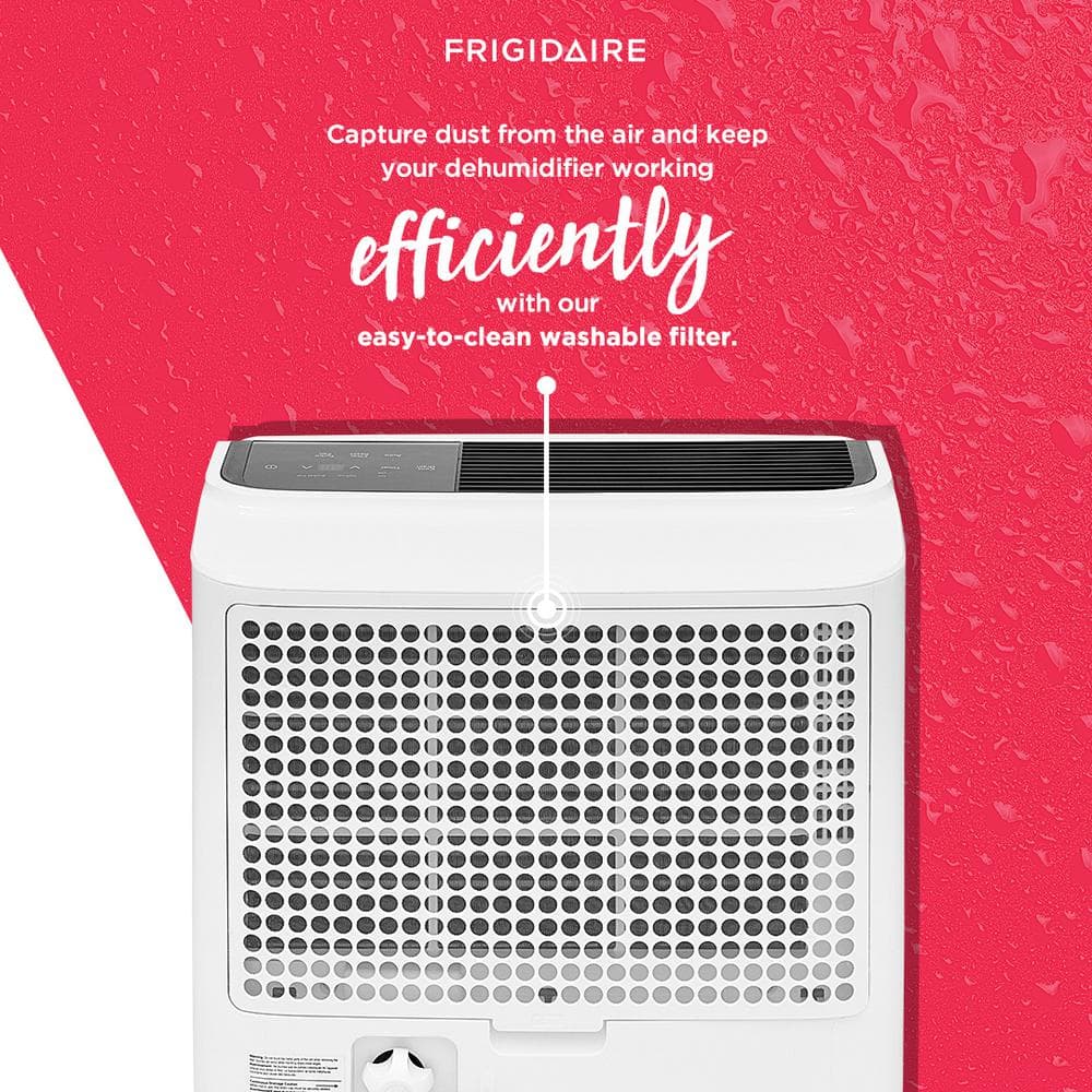 Frigidaire 60-Pint High Humidity Portable Dehumidifier with Washable Filter - White