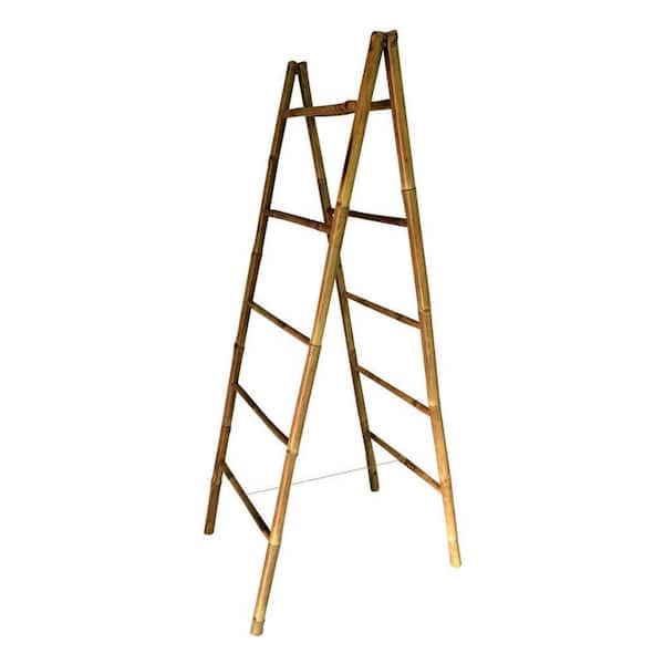 5 ft. Folding Double Bamboo Ladder Rack