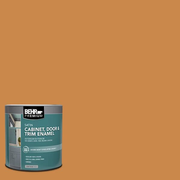 BEHR PREMIUM 1 qt. #M240-7 Golden Pumpkin Satin Enamel Interior/Exterior Cabinet, Door & Trim Paint