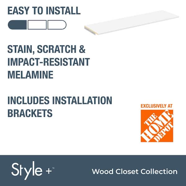 Style+ 48 in. W White Top Shelf Kit