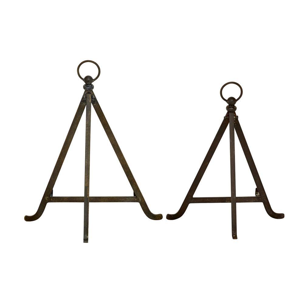 Bronze Metal Easel Set with Foldable Stand, 2-Piece