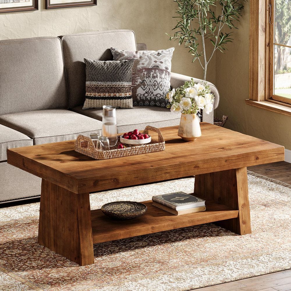 TRIBESIGNS WAY TO ORIGIN Calvin 47 in. Brown Rectangle Solid Wood